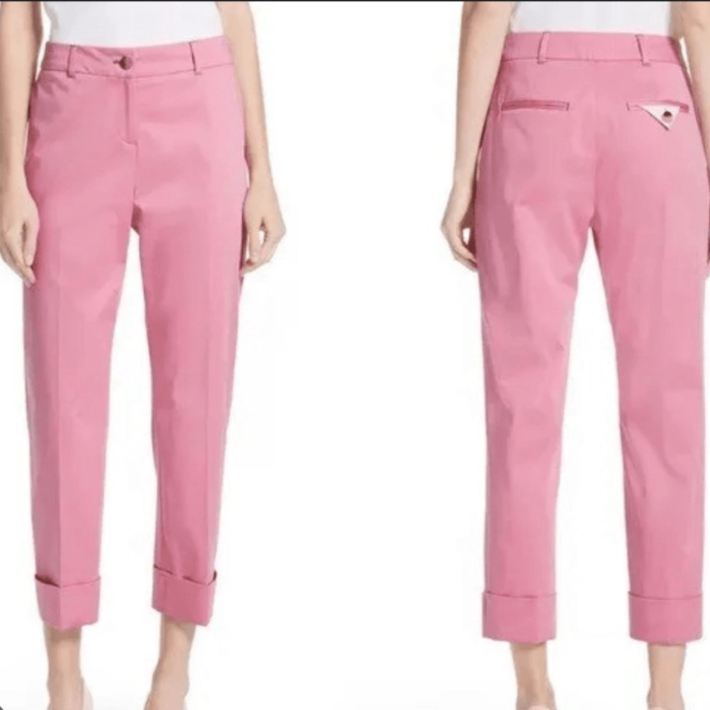 😍Ted Baker Saydii Deep Cuff Stretch Cotton Chino Dusty Rose Pant
